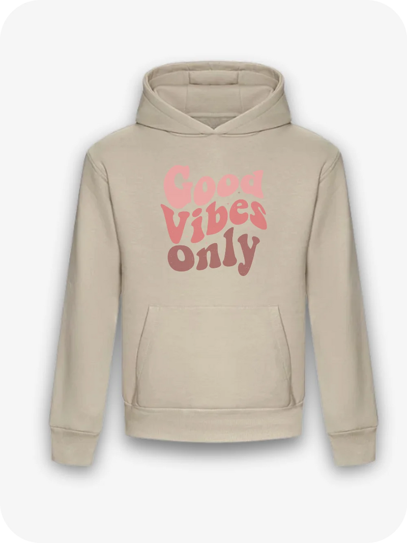 "Good Vibes Only" Cream Hoodie