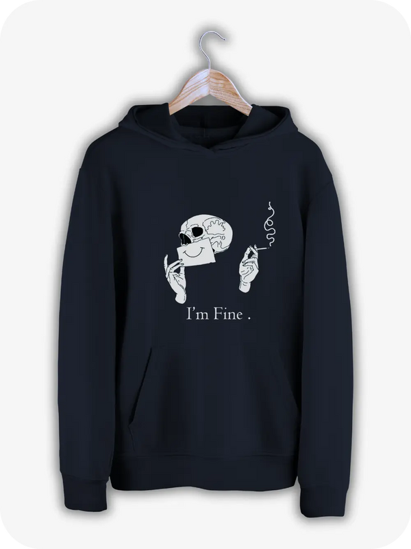 "I'm Fine" Navy Hoodie